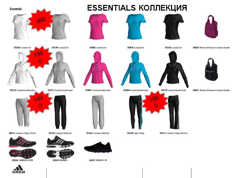 990 1990 1490 1990  ESSENTIALS КОЛЛЕКЦИЯ